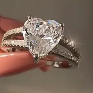Engagement Ring 925 sterling silver With paved CZ High quality of material!!